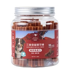 袋鼠廚房 三效袋鼠潔牙骨 狗零食 300g, 1個, 維持免疫力(紅)-桶裝300g