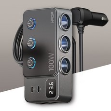 차량용 개별 스위치 USB 3구 시거잭 멀티소켓 100W 자동차 고속충전 USB포트, 1개