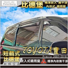 比德堡崁入式晴雨窗 豐田TOYOTA PREVIA 2007年起專用 內崁式 短截式, 1個, 前窗兩片