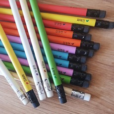 소량주문제작 HB네임연필 6자루1세트 신학기필수품, 08.하늘색(지우개ㅇ)