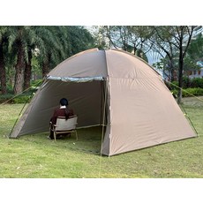 인디언 글램핑 그늘막 거실형 방수 천막 마당 베이지, 기본 사용 인원, 카키 4면 측벽 2문 x1.9m