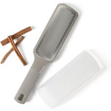 칼팔론 프라임 스테인리스 스틸 휴대용 치즈 강판 커버 및 고무 손잡이 - 타우페, 2_Taupe (Prime -, Flat Grater