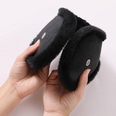 겨울 바이크 야외 자전거 등산 방한 귀마개 귀덮개, 블랙