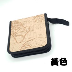 【花紋收納包】40片裝方形圖案拉鏈款多色CD包/CD收納/CD收藏/光碟包(2色可挑), 1個, 黃色, 黃色