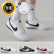 [매장정품] 나이키 스니커즈 코르테즈 레더 남녀공용 운동화 커플신발 + TREADWORKS 신발 파우치 증정