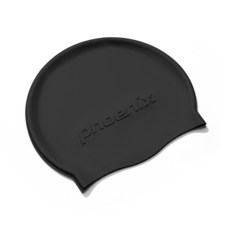 피닉스 실리콘 엠보로고형 수영모 PCS-06, 블랙, 1개