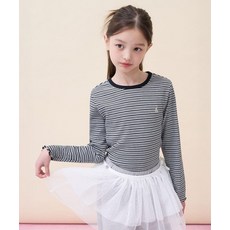 빈폴 BEANPOLE KIDS 여아 모노 스트라이프 골지 티셔츠 블랙 BI6241G015 440638