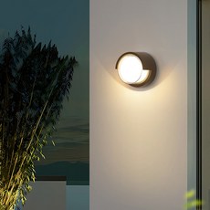 케이시조명 LED 벽등 외부 방수 인테리어 야외 원형 벽부등 실외 벽등조명 (테라스원형)