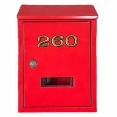 Zakka King 壁掛式信箱, 直邊紅 附號碼