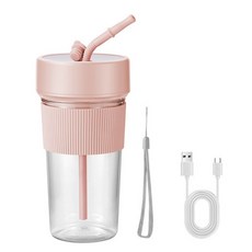 밀짚 과일 믹서를 가진 작은 USB 재충전용 믹서기 Juicers 주스를 위한 휴대용 PP와 PC 물자, Pink