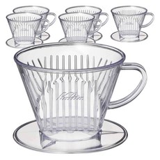 Kalita 塑膠咖啡濾杯 102-D 適合 2-4 人, 單品, 6個, 0ml