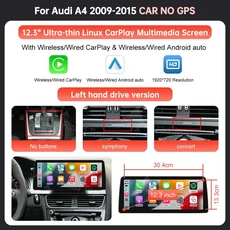 RoadTop 1920x720 무선 CarPlay 안드로이드 자동 멀티미디어 디스플레이 화면 Audi A4 2009-2015, 01 빠른  Mainland