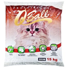 QBall 凝結貓砂, 活性碳, 15kg, 1包