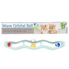 Wave Orbital Ball 吸盤波浪型貓軌道玩具, 藍色 長約57cm,寬10cm, 1個