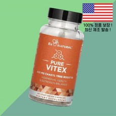 Eu 내추럴 퓨어 바이텍스 식물성 베지캡슐 60정 400mg Natural Pure Vitex 60 Vegetarian Capsules per Capsule, 1, 60
