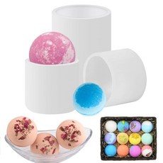 Zellmait 배쓰밤 몰드 키트 5.1cm(2인치) 내부 지름 원형 솔리드 볼 모양 제작 도구 프레스 기계에 적합175219, Zellmait 배쓰밤 몰드 키트, 5.1cm(2인치)