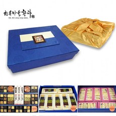 한과 특대 3단 선물세트 / 유과 강정 정과 간식 과자 보자기포장, 1개, 1g