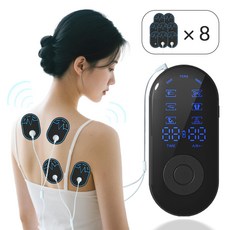 저주파마사지기 미세전류 전신 마사지 듀얼 채널 패드형 휴대가 간편함, 블랙