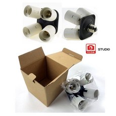 YiDA E27一轉四燈座 攝影燈升級 亮度提升 棚燈/省電/LED燈泡 E27通用 燈座升級 室內亮度提升, 1個