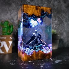 西洋兵人樹脂燈 樹脂木桌光劍交換禮物 遊戲裝飾臺燈聖誕, 1個