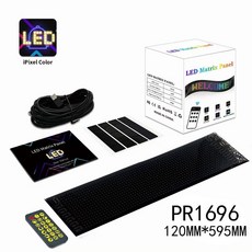 iPixel Color LED 矩陣顯示板 102mm*348mm APP 控制 惡魔之眼 動態表情, 黑色(60公分×12公分), 1個