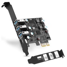 124594 Yeeliya PCIe USB 카드 4포트(USB-C 1개 - 3X 타입 A) 3.0 확장 PC 내부 허브 윈도우 10/8/7 및 MacPro 4.1/5.1용, 124594 Yeeliya PCIe USB 카드 4포트