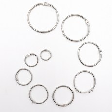 금속 오링 바인더 카드링 단어장 고리 문서 정리링, 16개, 30mm