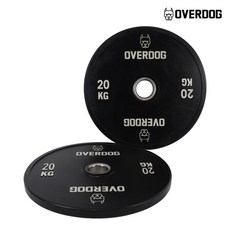 오버독 범퍼플레이트 (중량봉용), 중량봉용원판, 2개, 20kg