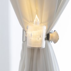 LED 아크릴 양초 커튼집게 6.5cm 크리스마스 인테리어 장식 고정 타이백, 3개