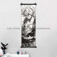 귀멸의칼날 아크릴스탠드 귀칼 장식 스크롤 그림 Kamado Tanjirou Tomioka Giyuu 홈 Kochou Shinobu 캔버스 포스터 선물, [00] 25x75cm(10x30inch), [13] gmzr25-1