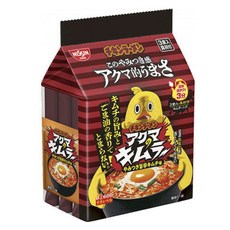 닛신 치킨 라멘 아쿠마노 키무라 중독적이게 맵고 맛있는 김치 맛 3개입 270g, 1개