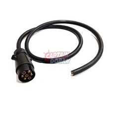 유럽식 7핀 플러그 보트 카라반 트레일러 배선 길이, 1m, 블랙, 1개