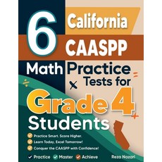 (영문도서)6 California CAASPP Grade 4 Math Practice Tests Paperback, Effortless Math Education, English, 9798896479352
