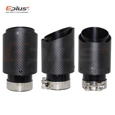 자동차 블랙 Akrapovic용 스트레이트 광택 섬유 범용 장식 탄소 머플러 파이프 스테인레스 팁 시스템 배기