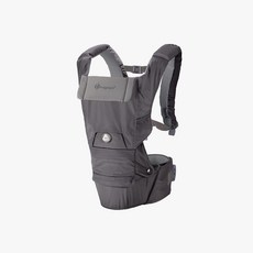 허그파파 다이얼핏 PRO 올인원 힙시트 아기띠 오가닉 침받이 2종 세트 번들, 다크그레이