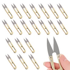 HANSUWI 쪽가위 20개 세트 길이 10.5cm 실밥 따개 재단 다용도, 골드, 1개
