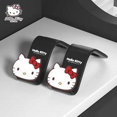 산리오 차량용 헤드레스트 후크 고리 가방걸이 뒷자석 거치대, 블랙 헬로키티, 2개
