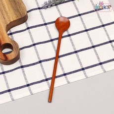 옻칠 나무 티스푼 로즈우드 원형 미니 우드 디저트 커피 차 스푼 옻칠 수저 빅캣마켓