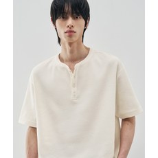 매장정품 DRAW FIT 드로우핏 와플 헨리넥 하프 티셔츠 [IVORY] DFTS5211IV 957541