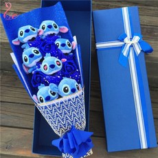 24H台灣出貨 99朵永生玫瑰花束 永生花 玫瑰花 情人節送禮 婚禮禮物 生日送禮, 限量卡通玩偶B款-3花7小隻