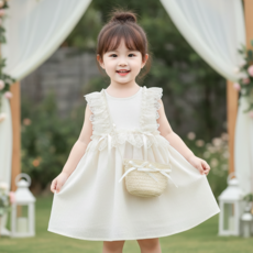 몽실이 레이스 리본장식 원피스 가방세트 여아 드레스