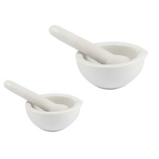 陶瓷缽乳缽 飼料研磨組, 白色, 1個
