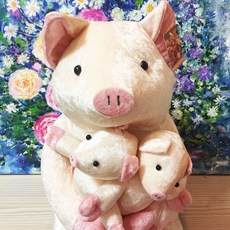 泰迪熊專賣店正版泰迪熊正牌泰迪熊【TEDDY HOUSE】泰迪熊可愛日本母子豬 豬來富, 1個, 粉色