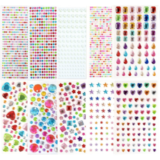 로멀리 큐빅 입체 보석 스티커 10종 세트, 혼합색상