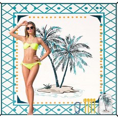 HIHOHO 해변 담요 방수 모래 방지 해변 매트 1-8세 성인용 빠른 건조 내구성 있는 야외 피크닉 매트 해변 축제 여행 캠핑 하이킹용 (그라데이션 P & GN-리플, 6'11" x 6'7", 플라워 코코트리