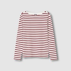 JAJU 여 코튼 스트레치 보트넥 긴팔 티셔츠 J115401004062 549836