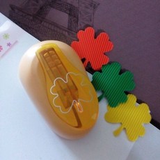 YOLQ兒童DIY壓花器工具，印花機邊紋鏤空壓花器，直角圓角壓花機, 四葉草（）, 1個
