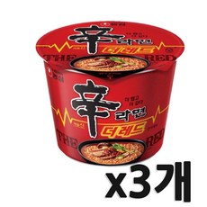 신라면 더레드 큰사발면 117g, 3개