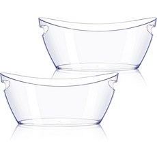 아이스 버킷 2 PCS 파티용 소형 버킷 미모사 바 샴페인 맥주 스파클링 와인 칵테일 5.5L) 16.5 * 7.3 6.8인치, Clear