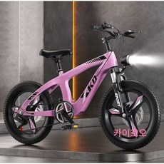 마그네슘 합금 어린이 자전거 주니어 디스크 충격 흡수 초등학생 남자 여자 어린이 산악 자전거 18/20/22인치 두발 자전거 카이호오, 1개, 140cm, 20인치핑크(130-150cm)